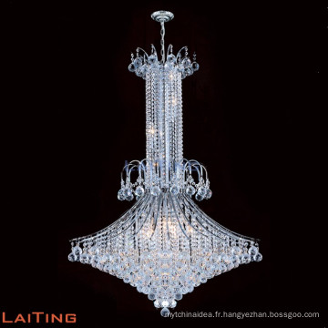 Grand lustre d&#39;éclairage vintage pendentif lampe fer et lustre en cristal